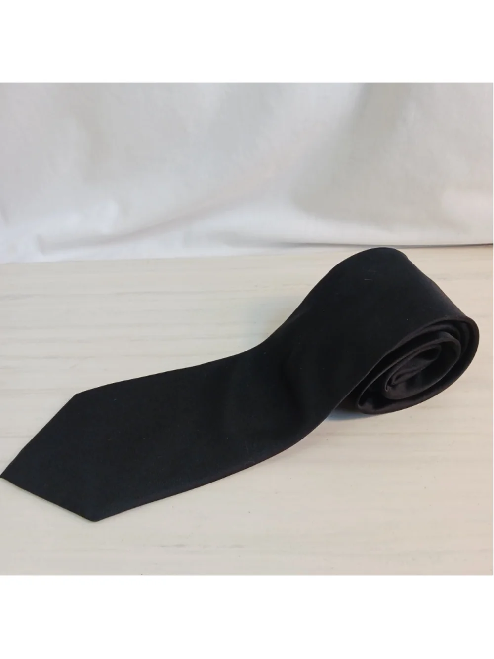Calvin Klein Black 100% Silk Neck Tie Extra Long Solid Classic Wedding